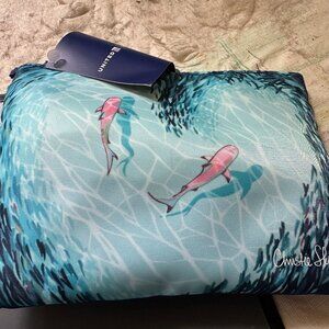 Brand New United Airlines Christie Shinn Amenity Kit Bag Pink Sharks